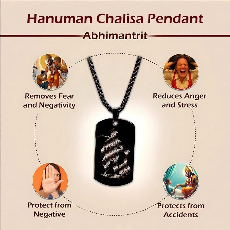 Hanuman Chalisha Pendant with Chain (Limited Time Offer)